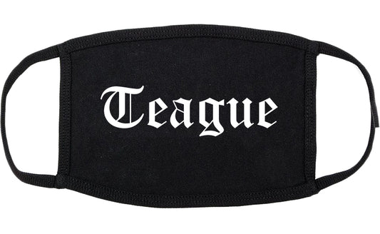 Teague Texas TX Old English Cotton Face Mask Black