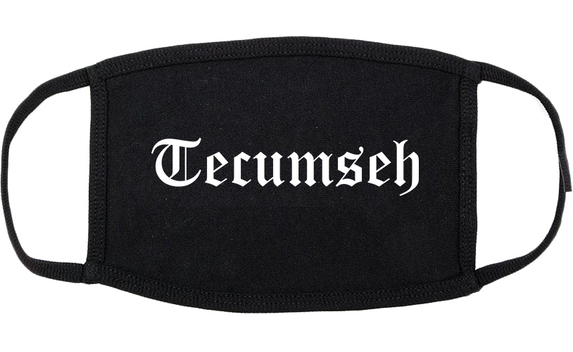 Tecumseh Michigan MI Old English Cotton Face Mask Black