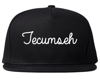 Tecumseh Michigan MI Script Mens Snapback Hat Black