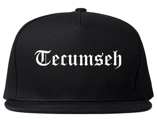 Tecumseh Oklahoma OK Old English Mens Snapback Hat Black