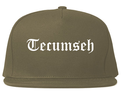 Tecumseh Oklahoma OK Old English Mens Snapback Hat Grey