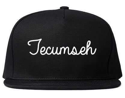 Tecumseh Oklahoma OK Script Mens Snapback Hat Black