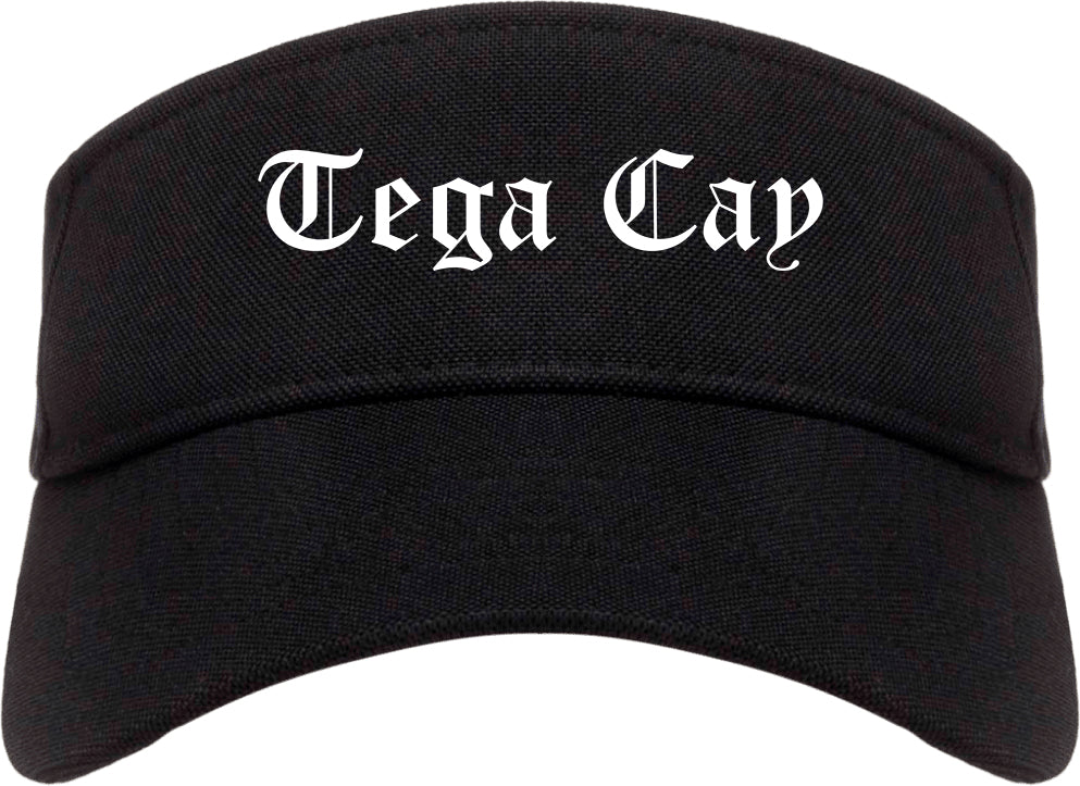 Tega Cay South Carolina SC Old English Mens Visor Cap Hat Black