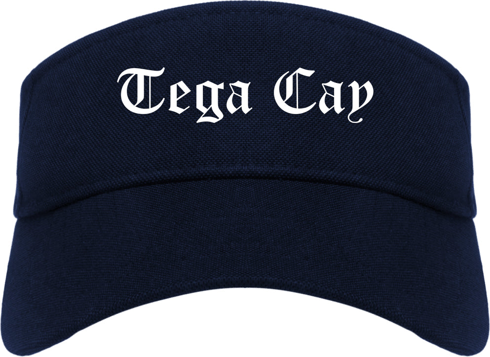 Tega Cay South Carolina SC Old English Mens Visor Cap Hat Navy Blue