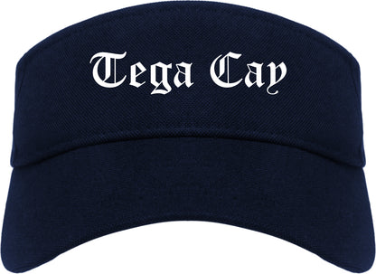Tega Cay South Carolina SC Old English Mens Visor Cap Hat Navy Blue