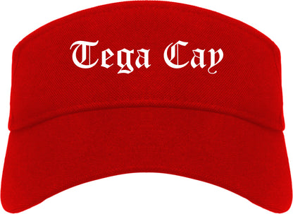 Tega Cay South Carolina SC Old English Mens Visor Cap Hat Red