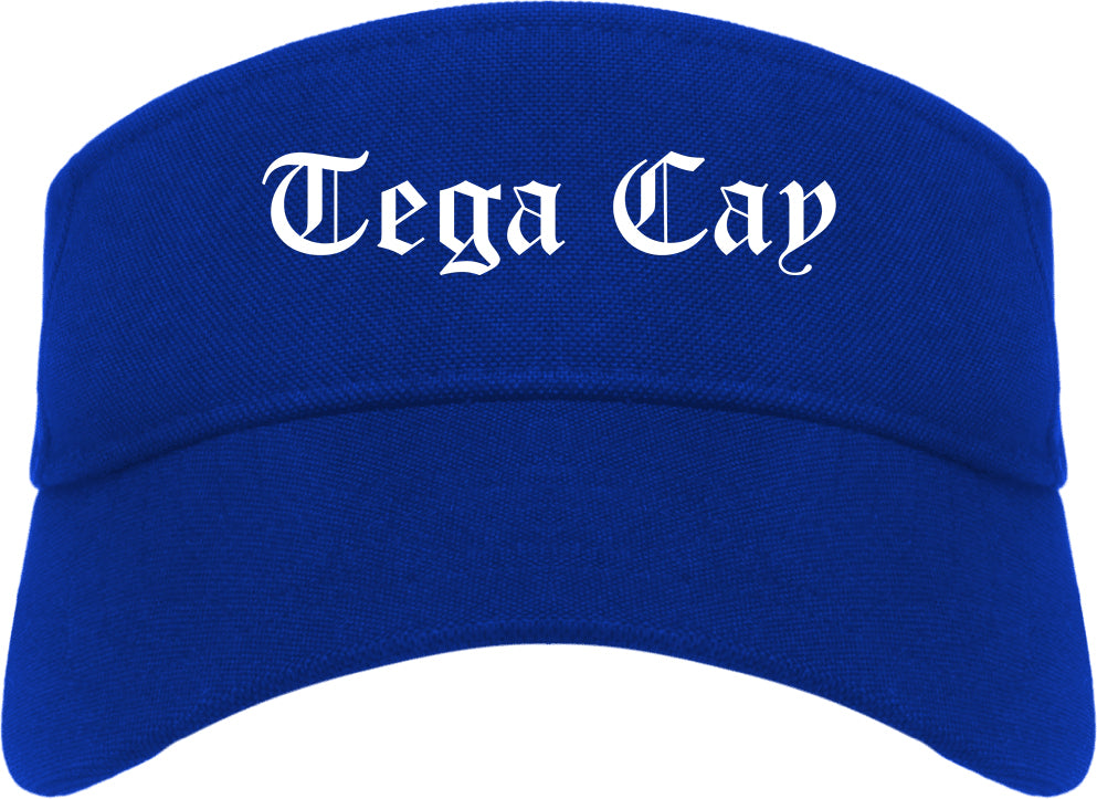 Tega Cay South Carolina SC Old English Mens Visor Cap Hat Royal Blue