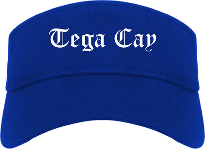 Tega Cay South Carolina SC Old English Mens Visor Cap Hat Royal Blue