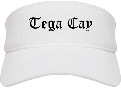 Tega Cay South Carolina SC Old English Mens Visor Cap Hat White
