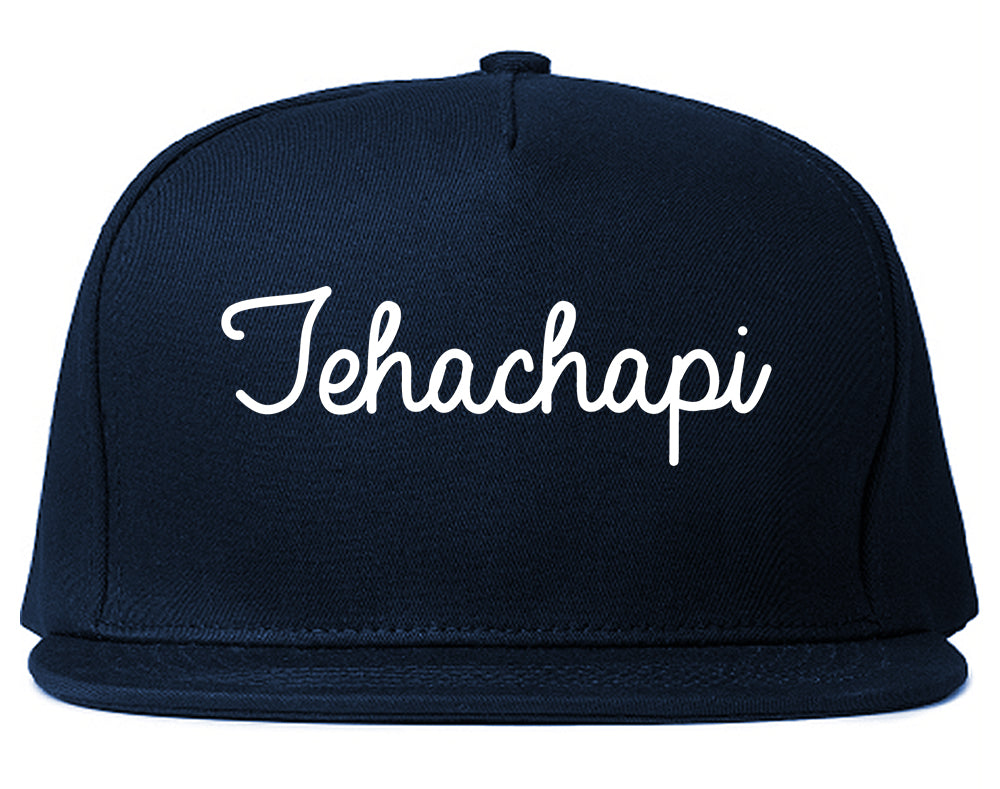 Tehachapi California CA Script Mens Snapback Hat Navy Blue