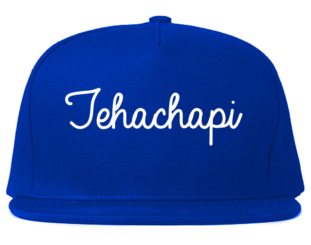 Tehachapi California CA Script Mens Snapback Hat Royal Blue