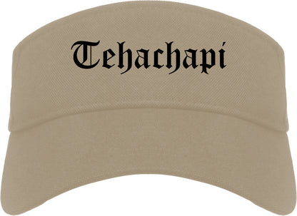 Tehachapi California CA Old English Mens Visor Cap Hat Khaki