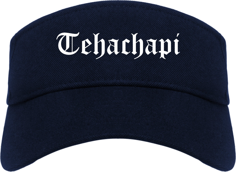 Tehachapi California CA Old English Mens Visor Cap Hat Navy Blue
