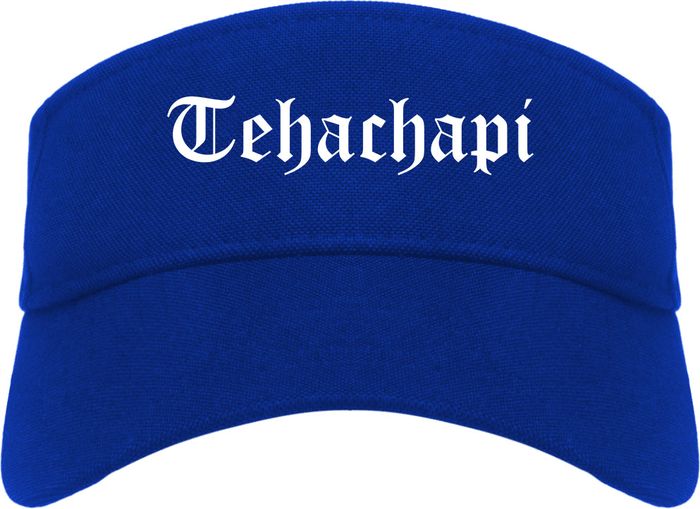Tehachapi California CA Old English Mens Visor Cap Hat Royal Blue