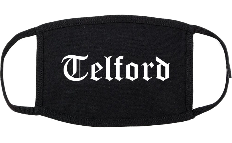 Telford Pennsylvania PA Old English Cotton Face Mask Black