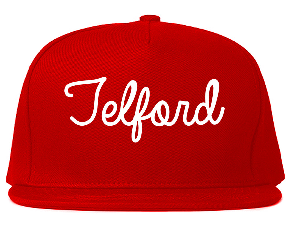 Telford Pennsylvania PA Script Mens Snapback Hat Red