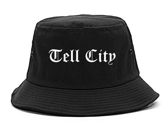 Tell City Indiana IN Old English Mens Bucket Hat Black