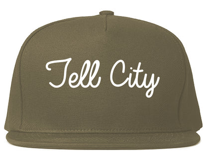 Tell City Indiana IN Script Mens Snapback Hat Grey