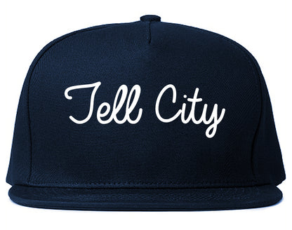 Tell City Indiana IN Script Mens Snapback Hat Navy Blue