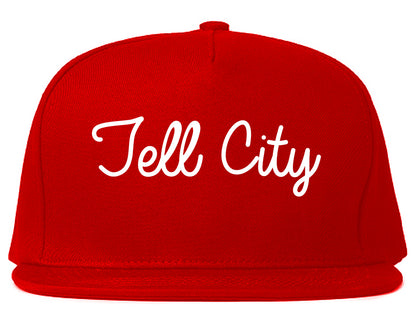 Tell City Indiana IN Script Mens Snapback Hat Red