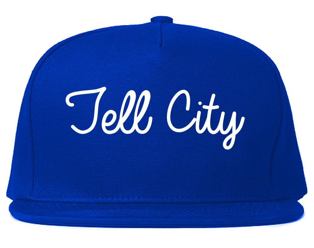 Tell City Indiana IN Script Mens Snapback Hat Royal Blue