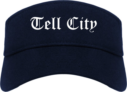 Tell City Indiana IN Old English Mens Visor Cap Hat Navy Blue
