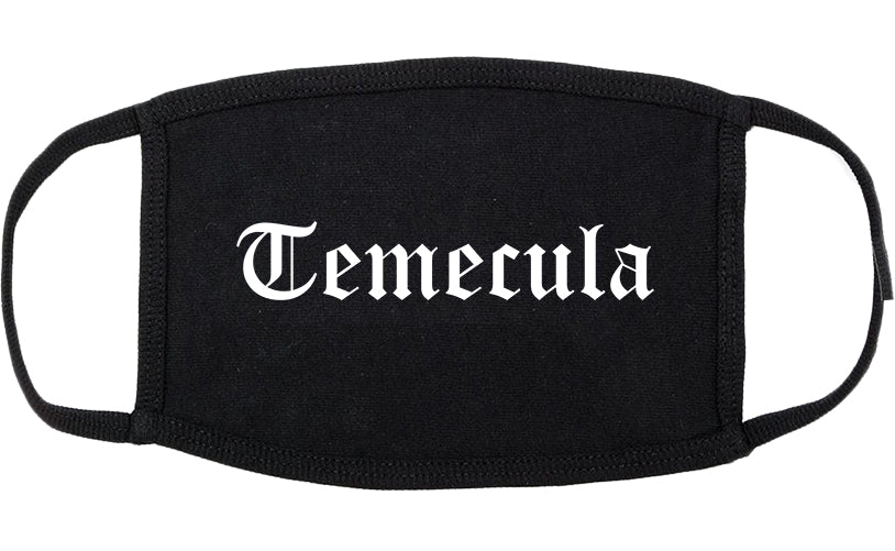 Temecula California CA Old English Cotton Face Mask Black