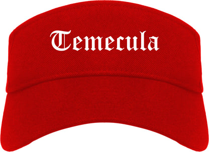Temecula California CA Old English Mens Visor Cap Hat Red