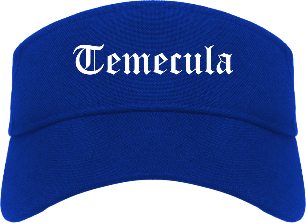 Temecula California CA Old English Mens Visor Cap Hat Royal Blue