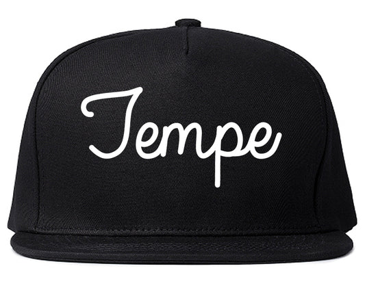 Tempe Arizona AZ Script Mens Snapback Hat Black