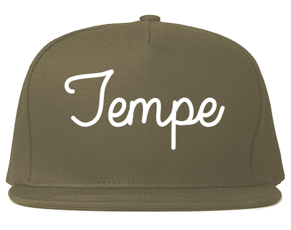 Tempe Arizona AZ Script Mens Snapback Hat Grey