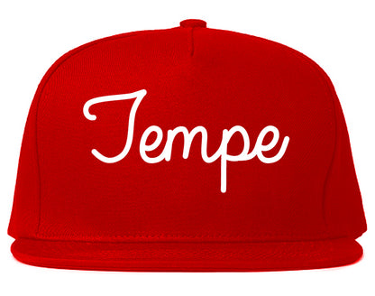 Tempe Arizona AZ Script Mens Snapback Hat Red