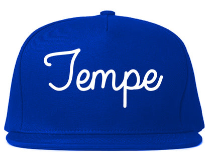 Tempe Arizona AZ Script Mens Snapback Hat Royal Blue