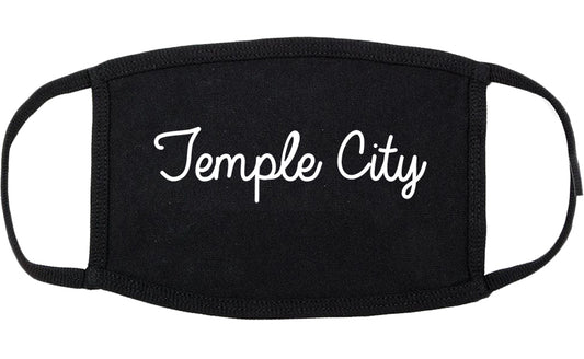 Temple City California CA Script Cotton Face Mask Black