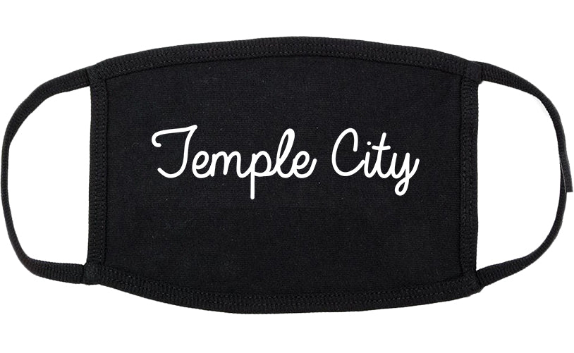 Temple City California CA Script Cotton Face Mask Black
