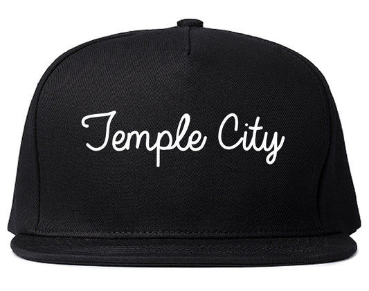 Temple City California CA Script Mens Snapback Hat Black