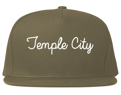 Temple City California CA Script Mens Snapback Hat Grey
