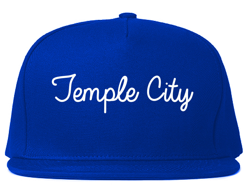 Temple City California CA Script Mens Snapback Hat Royal Blue