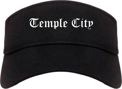 Temple City California CA Old English Mens Visor Cap Hat Black