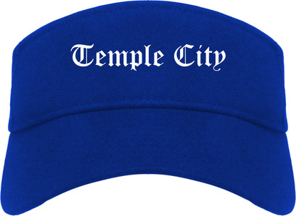 Temple City California CA Old English Mens Visor Cap Hat Royal Blue