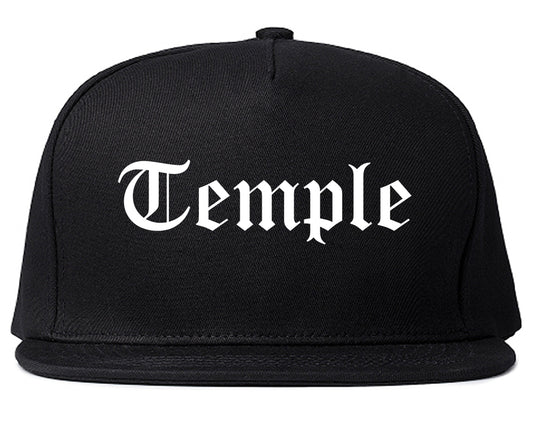 Temple Georgia GA Old English Mens Snapback Hat Black