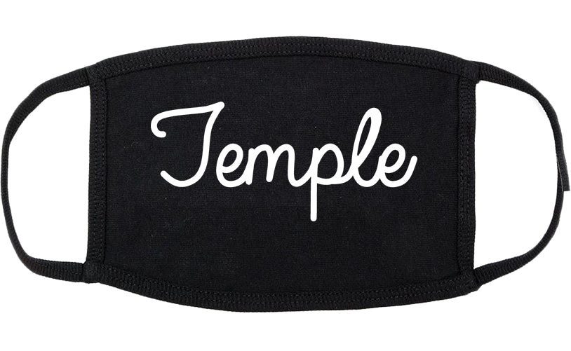 Temple Georgia GA Script Cotton Face Mask Black