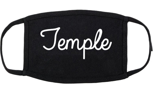 Temple Georgia GA Script Cotton Face Mask Black