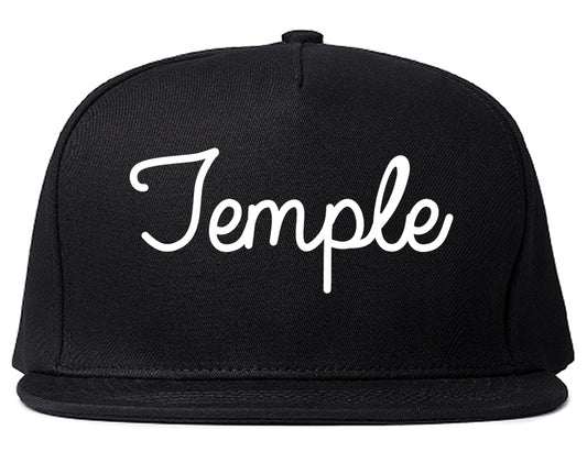 Temple Georgia GA Script Mens Snapback Hat Black