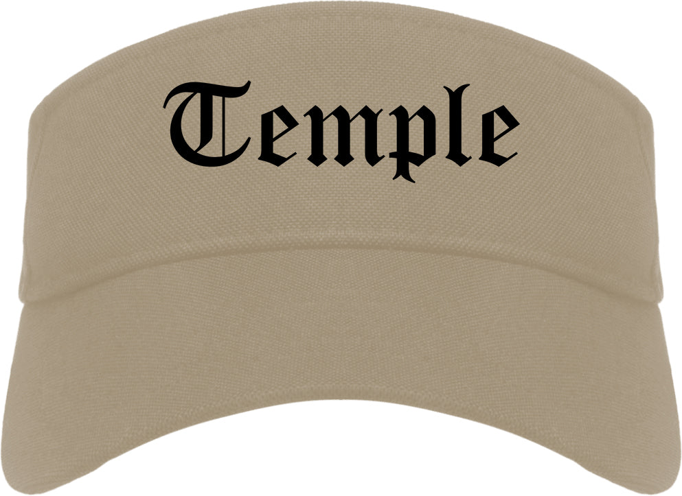 Temple Georgia GA Old English Mens Visor Cap Hat Khaki