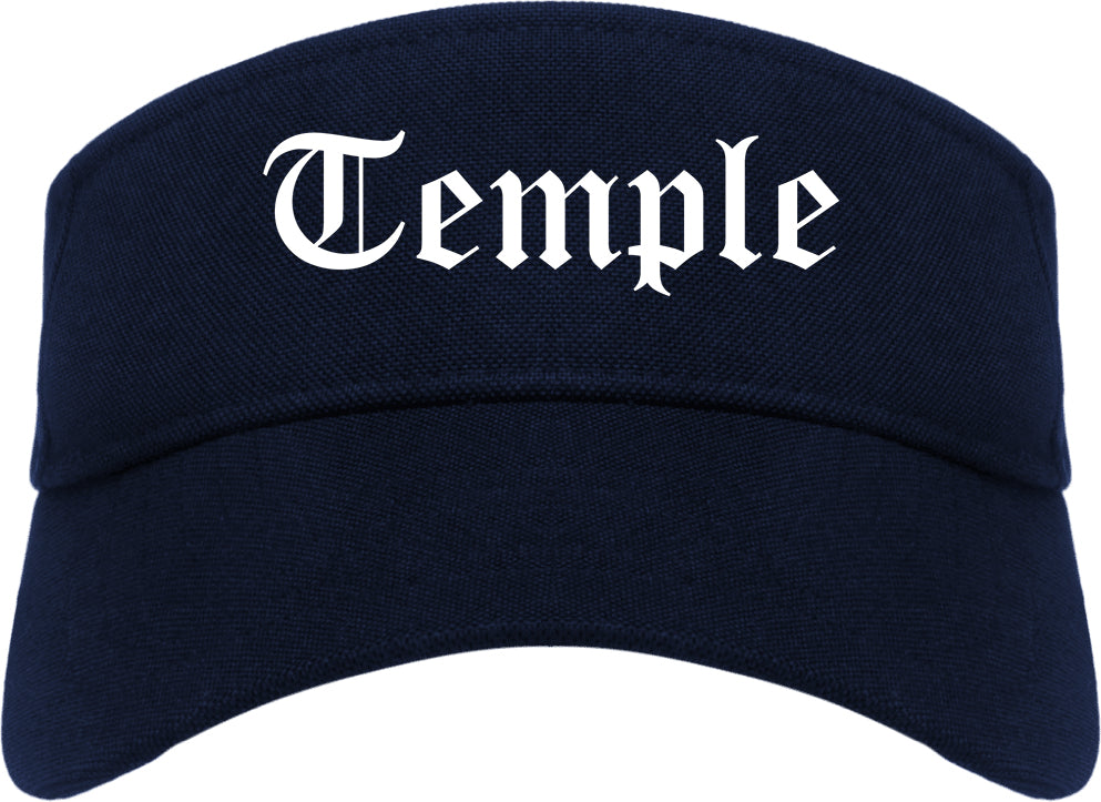 Temple Georgia GA Old English Mens Visor Cap Hat Navy Blue