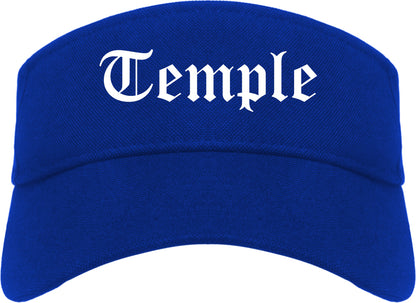 Temple Georgia GA Old English Mens Visor Cap Hat Royal Blue