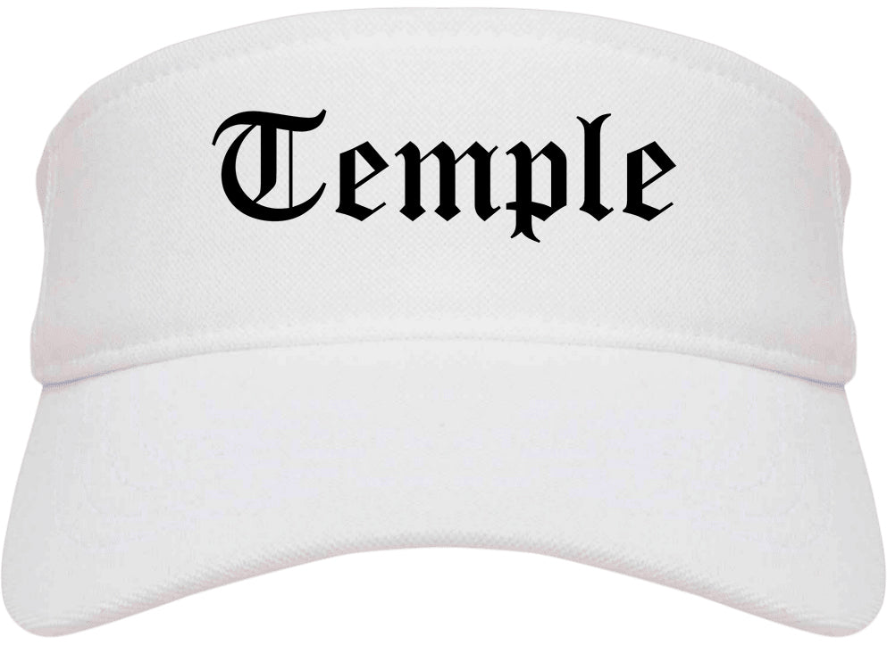 Temple Georgia GA Old English Mens Visor Cap Hat White