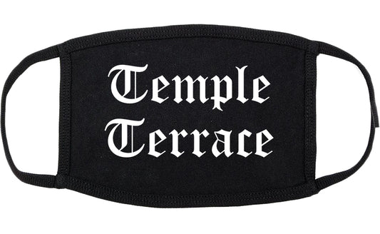 Temple Terrace Florida FL Old English Cotton Face Mask Black