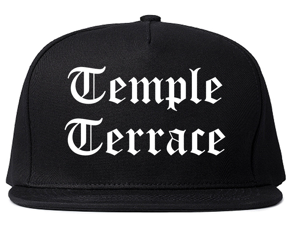 Temple Terrace Florida FL Old English Mens Snapback Hat Black